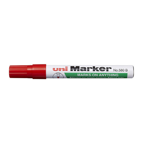 Uni Permanent Chisel Marker Red Box 12