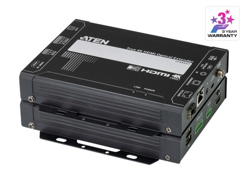 Aten True 4K HDMI Multi-mode Optical Extender 4K @ 300m - (4K@300m (K1, MM)), Lossless transmission of up to 4096 x 2160 / 3840 x 2160 @ 60 Hz (4:4:4)