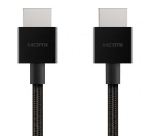 Belkin 8K Ultra High Speed HDMI 2.1 Braided Cable (2M) - Black (AV10176bt2M-BLK), 8k @ 60Hz, 4K @ 120Hz, Dolby Vision, 2 Years Warranty
