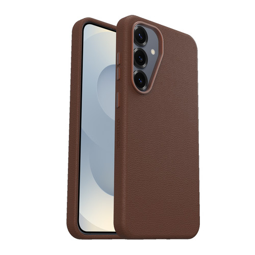 OtterBox Symmetry Cactus Leather Samsung Galaxy S25+ 5G (6.7') Case Rich Adobe (Brown) - (77-97448), DROP+ 3X Military Standard, 7 Years Warranty