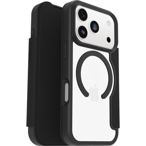 OtterBox React Folio MagSafe Apple iPhone 17 Pro Max (6.9') Case Black Crystal (Clear/Black) - (77-98589), DROP+ Military Standard, 7 Years Warranty