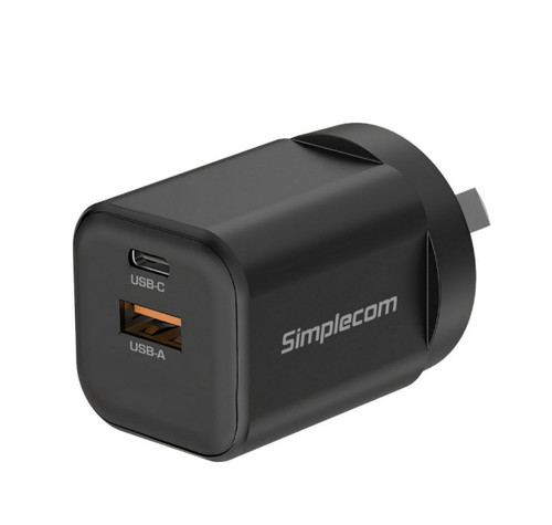 Simplecom CU235 Dual Port PD 35W Fast Wall Charger USB-C + USB-A for Phone