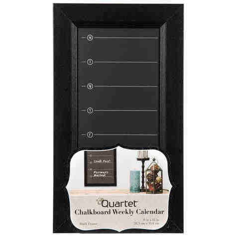 Chalkboard Quartet Weekly Planner Calendar 203mm x 356mm Black Hanging Frame