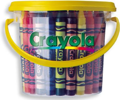 Crayons Crayola 522048 Deskpack 48 in Clear Bucket with Yellow Handle Assorted Colours