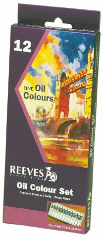 Oil Paint Set Reeves Colours 12 Tubes of 10ml