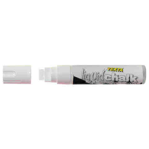 Liquid Chalk Marker Texta Wet Wipe 15mm Jumbo Chisel Card of 1 White