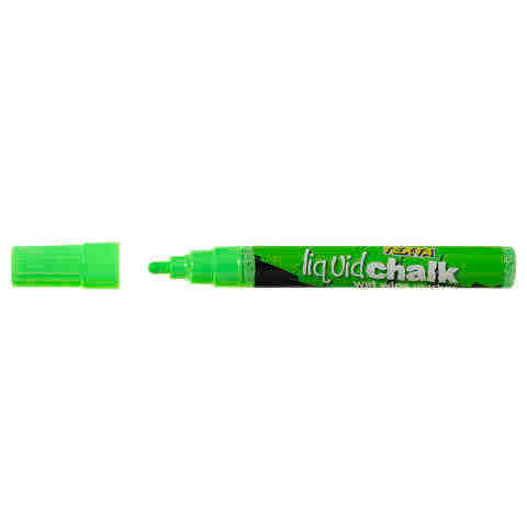 Liquid Chalk Marker Texta Wet Wipe 4.5mm Bullet Card of 1 Green