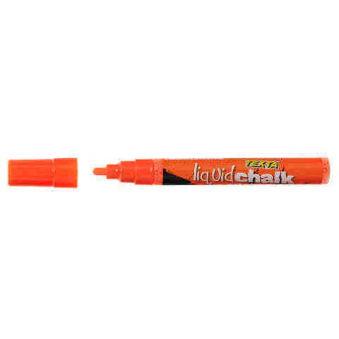 Liquid Chalk Marker Texta Wet Wipe 4.5mm Bullet Card of 1 Orange