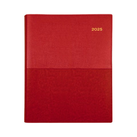 Diary Collins Vanessa Wiro A4 Short / Quarto Week to View Red Y2026 325V15
