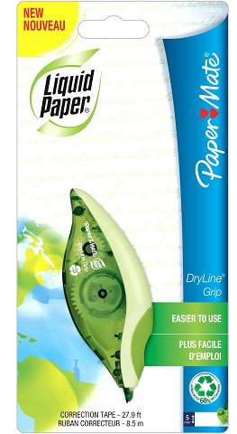 Correction Tape Liquid Paper Dryline Grip Recycled S1744479 Hangsell Card of 1