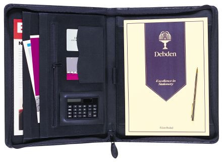 Compendium Portfolio Executive with Zip and Calculator Debden 5115G99 Genuine Leather Black