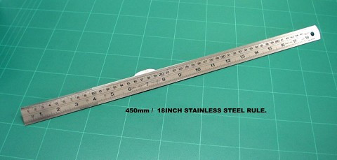 Ruler Stainless Steel 45cm 18 Inch Osmer Metric Imperial 4518