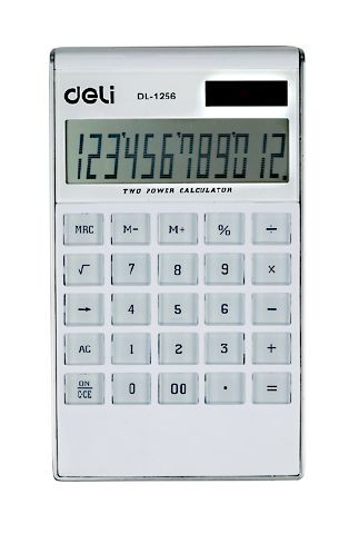 Calculator Flat White Desktop Hangsell Deli 1256