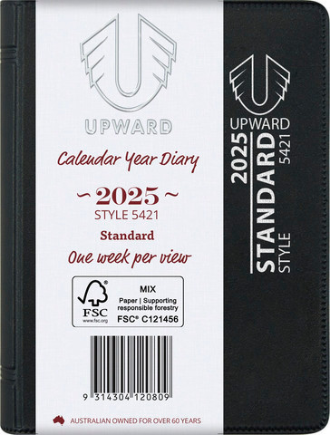 Diary Upward 5421 PVC A7 Mini Pocket Section sewn Week to an opening Y2026
