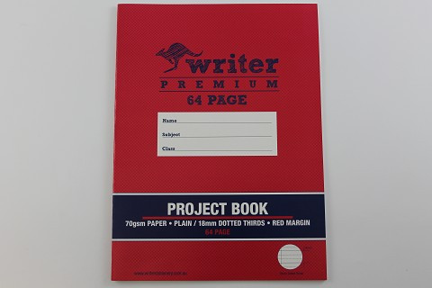 Project Book 330 x 245mm Plain/18mm Dotted Thirds 64 Page Writer Premium EB6520 Pack 20