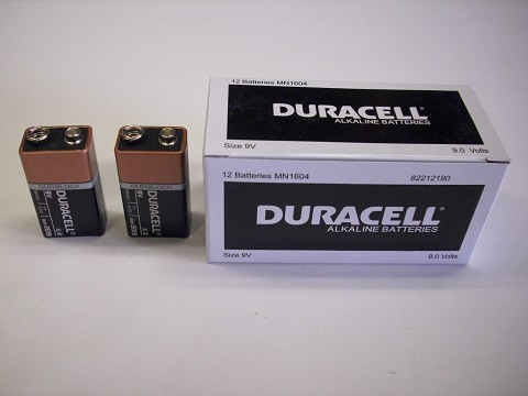 Battery Duracell Alkaline 9V Bulk Box 12