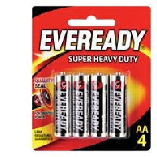 Battery Eveready Black Super Heavy Duty AA 1215BP4 Card 4