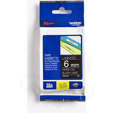 Brother TZe-315 Laminated 6mm x 8m - White on Black Tape