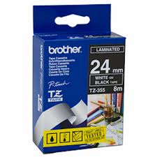 Brother 24mm Black on Yellow - 8 meters