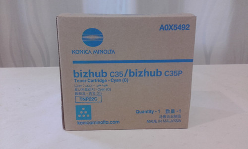 Konica Minolta BIZHUB C25P C35/C35P TNP22 Cyan Toner - 6K