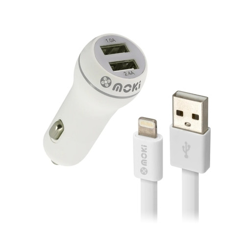 Moki Lightning SynCharge Cable with Car Charger