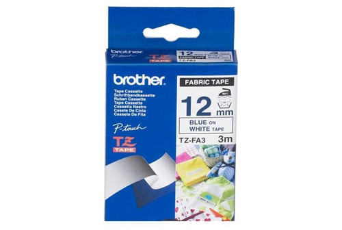 Brother 12mm Fabric Tape - Blue on Pink