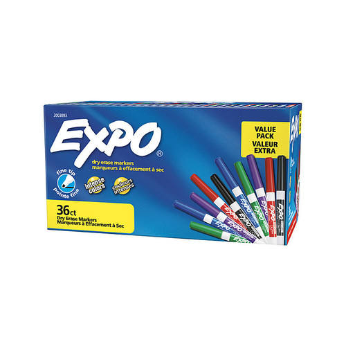 Expo Dry Erase Whiteboard Marker Fine Assorted Box of 36