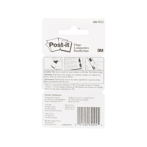 Post-It Flags 680-WE2 White Pk2 Box of6