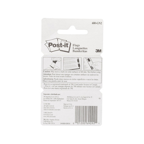 Post-It Flags 680-GN2 Green Pk2 Box of6