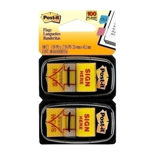 Post-It Flags 680-SH2 Sign Here Pk2 Box of6