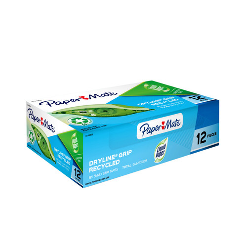 Paper Mate Liquid Paper Dryline Grip Carton 12