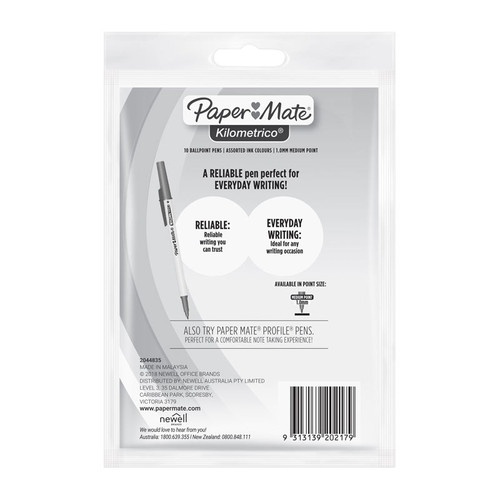 Paper Mate Kilometrico Asst Pack of 10 Box12
