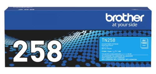 Brother TN258 Cyan Toner Cartridge - 1,000 pages