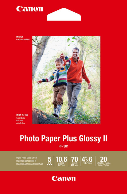 Canon Photo Paper Plus Glossy II 6" x 4" 20 Sheets 265gsm