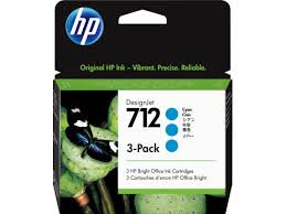 HP #712 29ml Cyan 3 Pack 3ED77A
