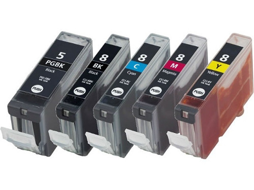 Compatible Canon CLI-8 Value Pack - Includes PGI-5BK / CLI-8 Black / Cyan / Magenta / Yellow