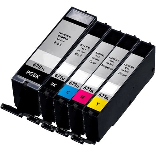 Compatible Canon CLI671XL Value Pack (670bk, 671 B,C,M,Y)