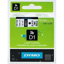 Dymo D1 LABEL 12mm x 7m - BLACK ON WHITE