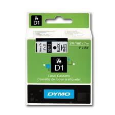 Dymo D1 LABEL 24mm x 7m - BLACK ON CLEAR