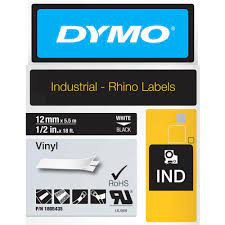 Dymo Rhino Vinyl 12mm Tape Black