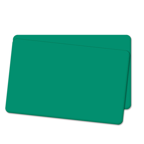 Cards .76mm PVC Food Safe Green Dual Sided CR80 (500 Pack)
