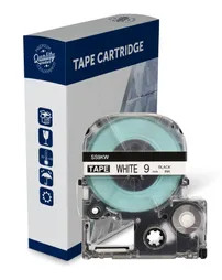 Compatible Epson Label Tapes Black Text on White Label Tape 9mm wide x 8 metres long - C53S624100