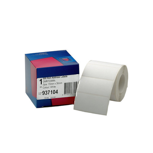 Avery Roll Address Labels, 70 x 36 mm, 500 Labels, Handwritable (937104)
