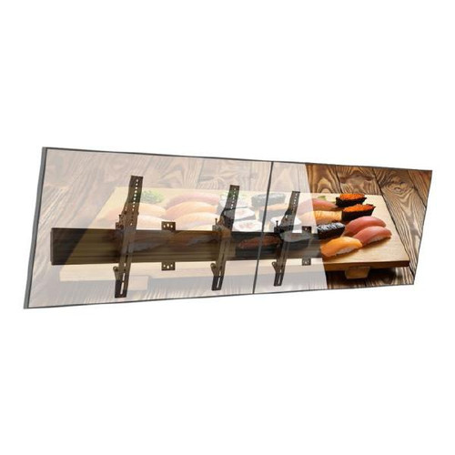 Atdec 2x1 Wall Menu Board Mount (1.75m rail), tilting angle. Max load per display: 50kg