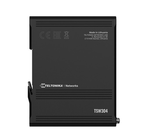 Teltonika DIN Rail Ethernet Switch, 4x Gigabit Ethernet with speeds of up to 1000 Mbps, Integrated DIN rail bracket, Wide range of voltages
