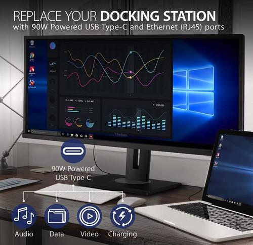 ViewSonic 34'  Business & Education, WQHD 1440, USB-C Dock, 90w Charger,Ethernet, FreeSync, Speaker, VDisplay, HAS, Superclear VA, VG3456 Monitor