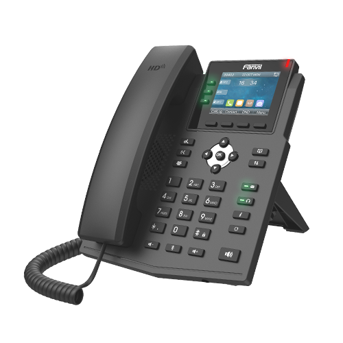 Fanvil X3U Pro Enterprise IP Phone - 2.8' Colour Screen, 3 Lines, No DSS Buttons, Dual Gigabit NIC, HD Audio Quality, 6 SIP Lines, PoE
