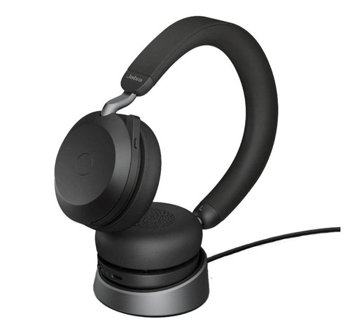 Jabra Evolve2 75 - USB-C Link380a UC Stereo Stand Black, Advanced Noise Cancellation (ANC) Bluetooth Headset