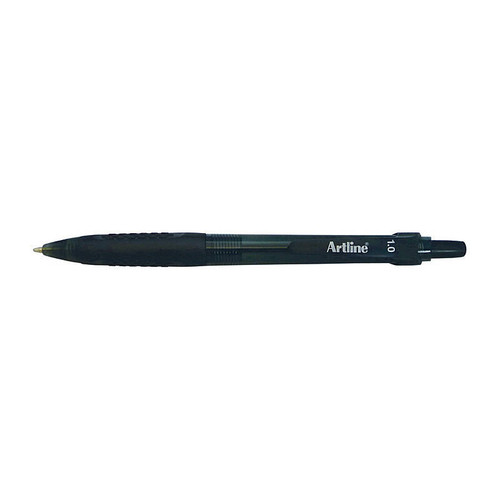 Artline Ikonic Ballpoint Retractable Grip Black Box of 12