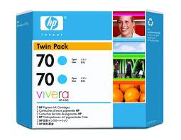 HP No 70 Cyan Inkjet Cartridge Twin Pack 130ml